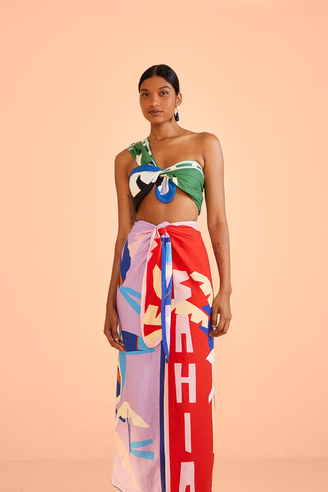 Brasil Bahia Scarves Midi Skirt