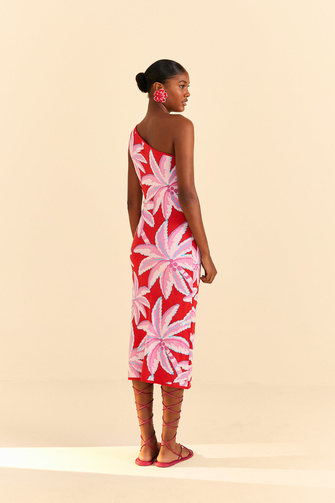 Red Coconut Tree Knit Dress