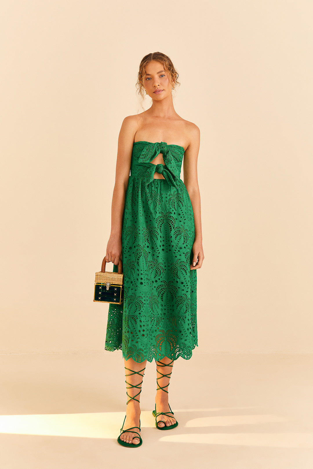 Green Coconut Tree Richelieu Midi Dress