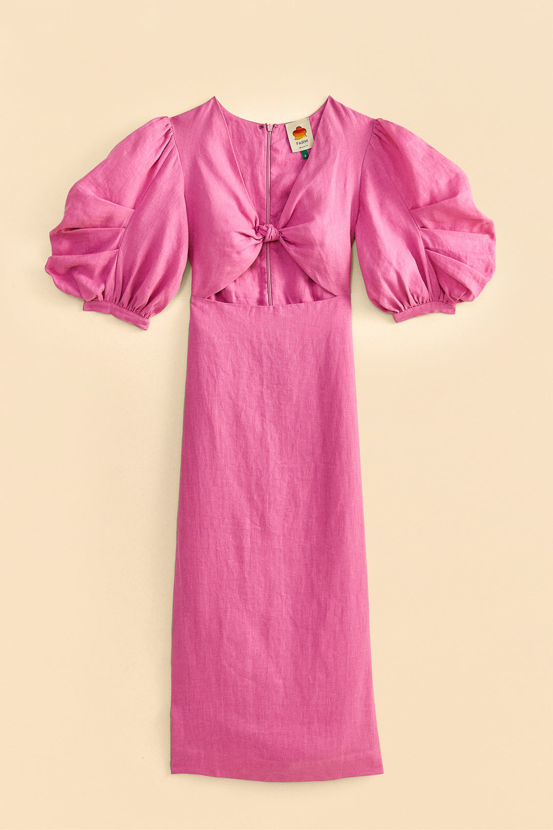 Pink Cut Out Short Sleeve Midi Dress