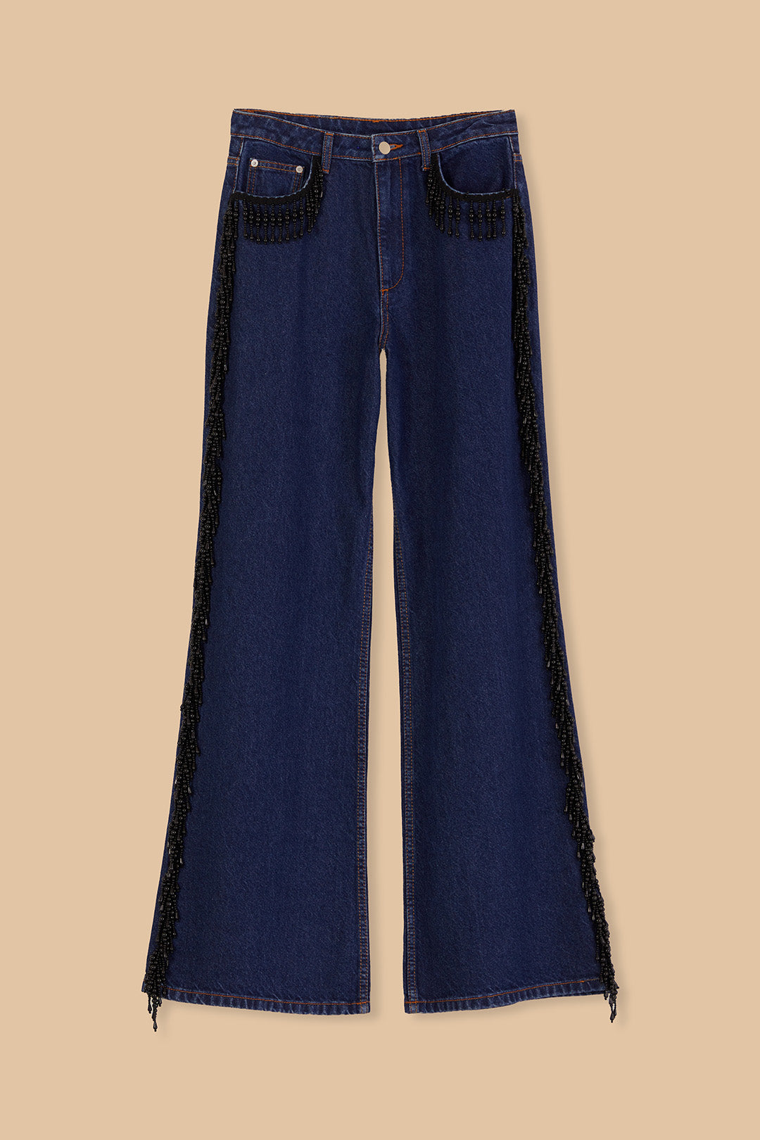 Fringes Beads Wide Pants