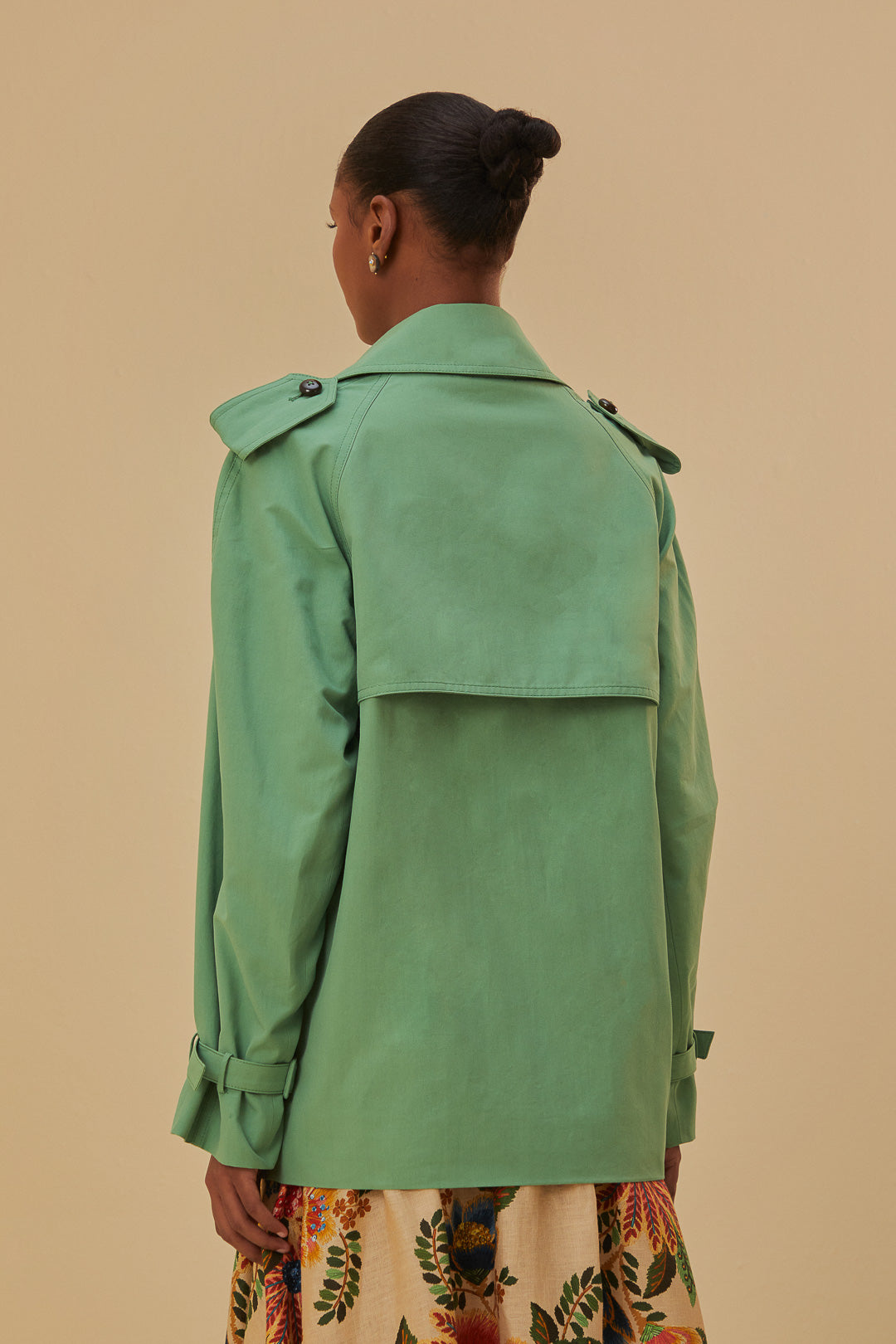 Green Short Trench Coat