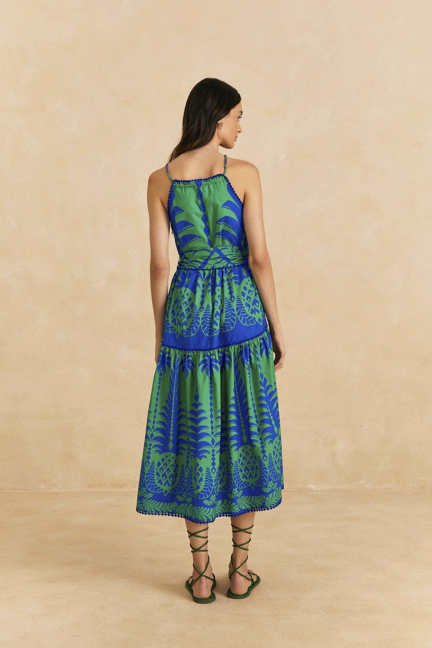 Blue Pineapple Love Organic Cotton Maxi Dress