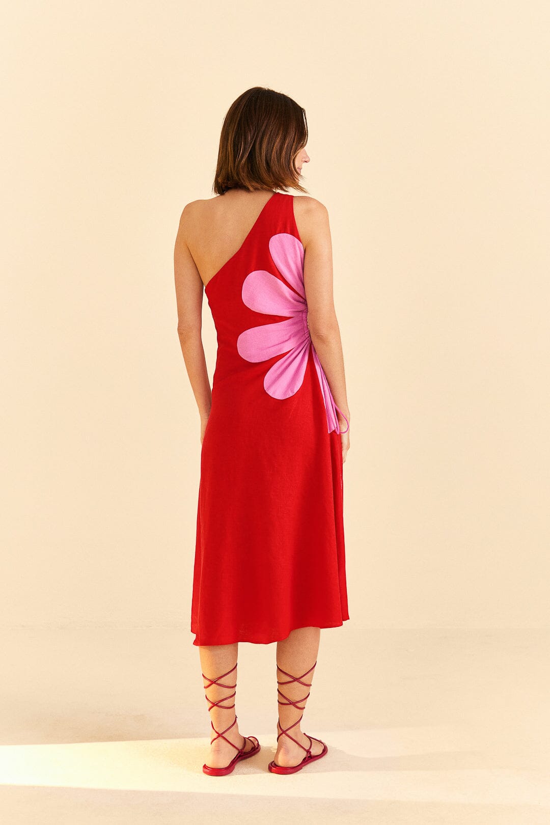 Red Cut-Out Flower Dress