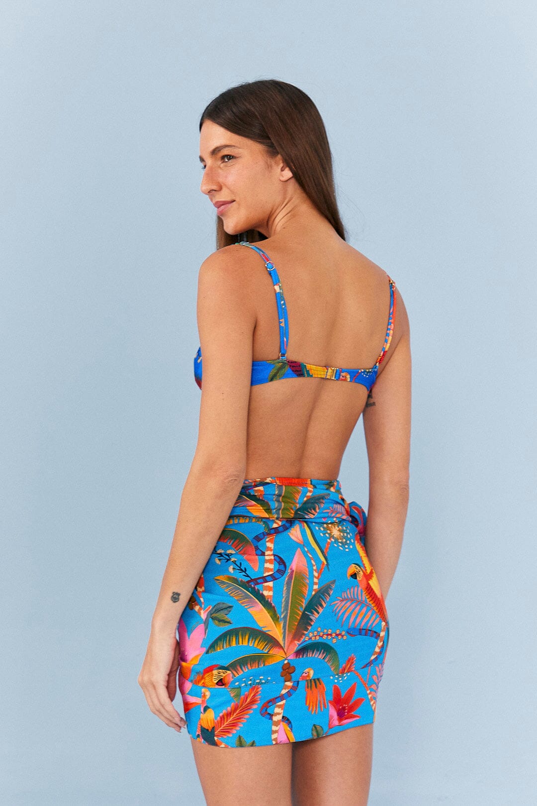 Blue Macaw Party Cover Up Skirt
