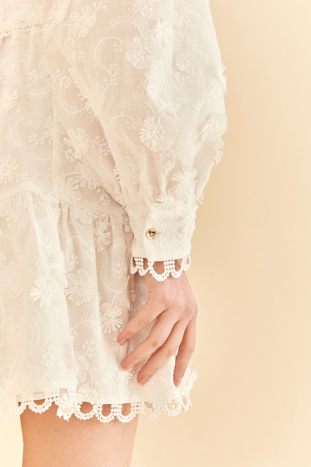 Off-White 3d Flower Pleated Mini Dress