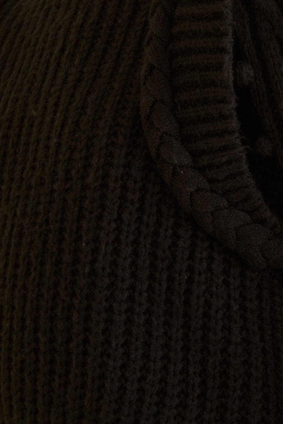Black Braided Sweater