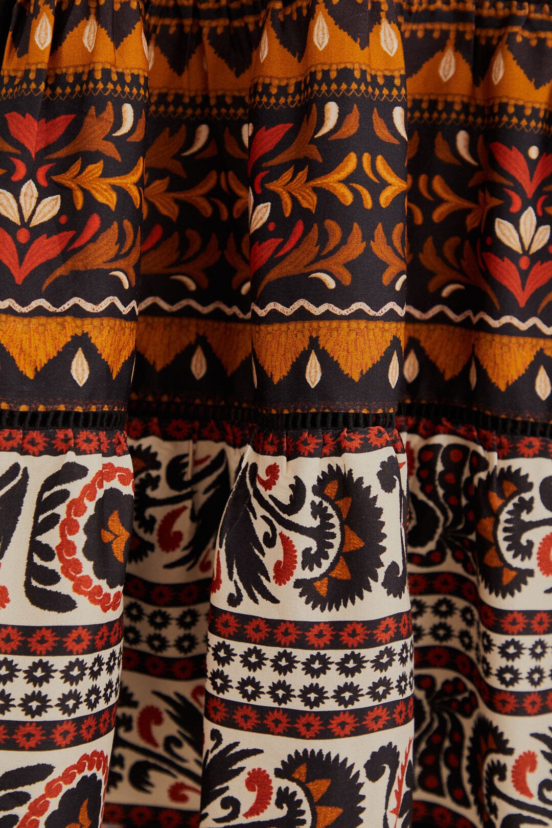 Multicolor Tapestry Garden High Neck Midi Dress
