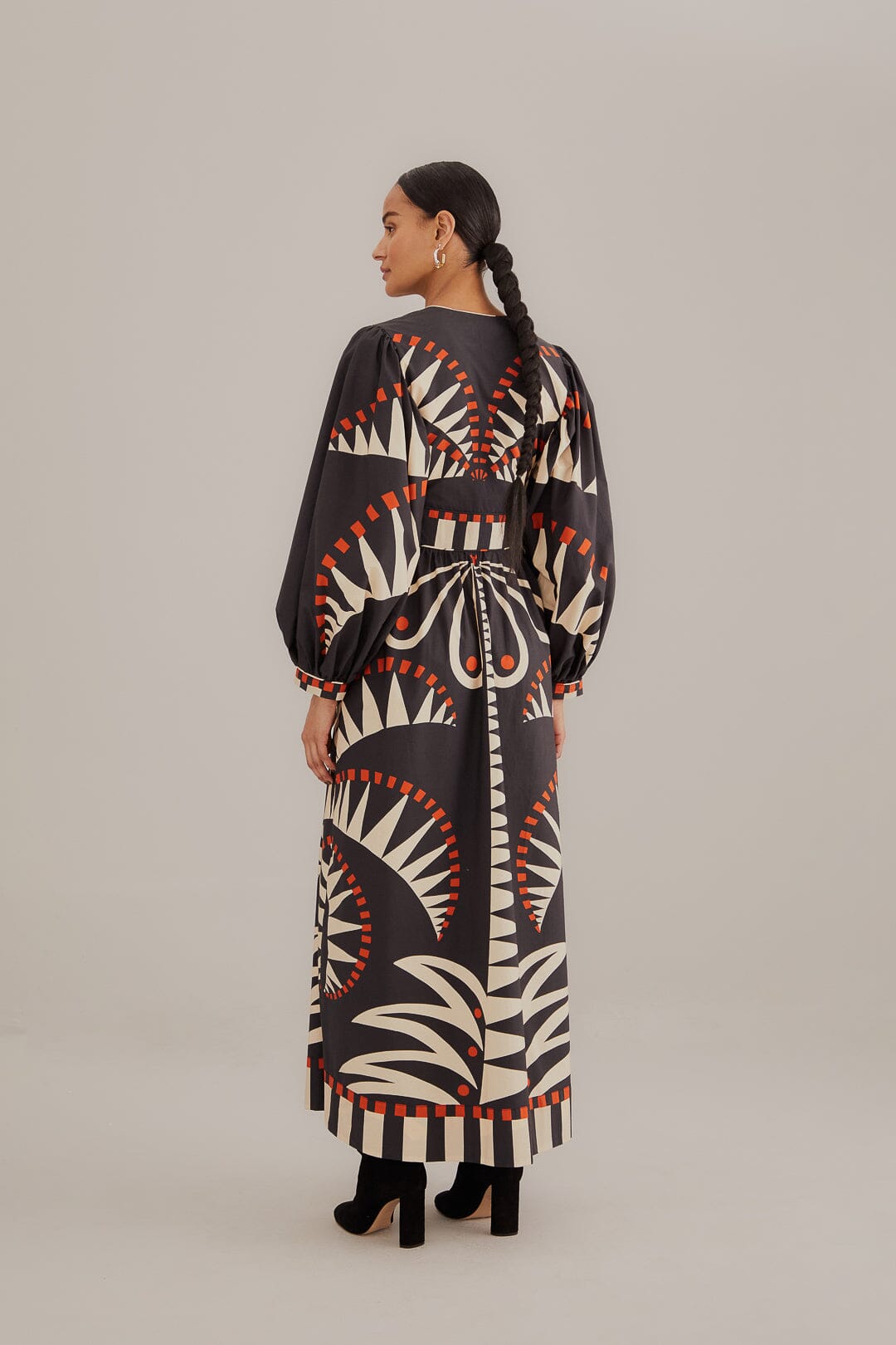 Black Coconut Grove Puff Sleeve Maxi Dress