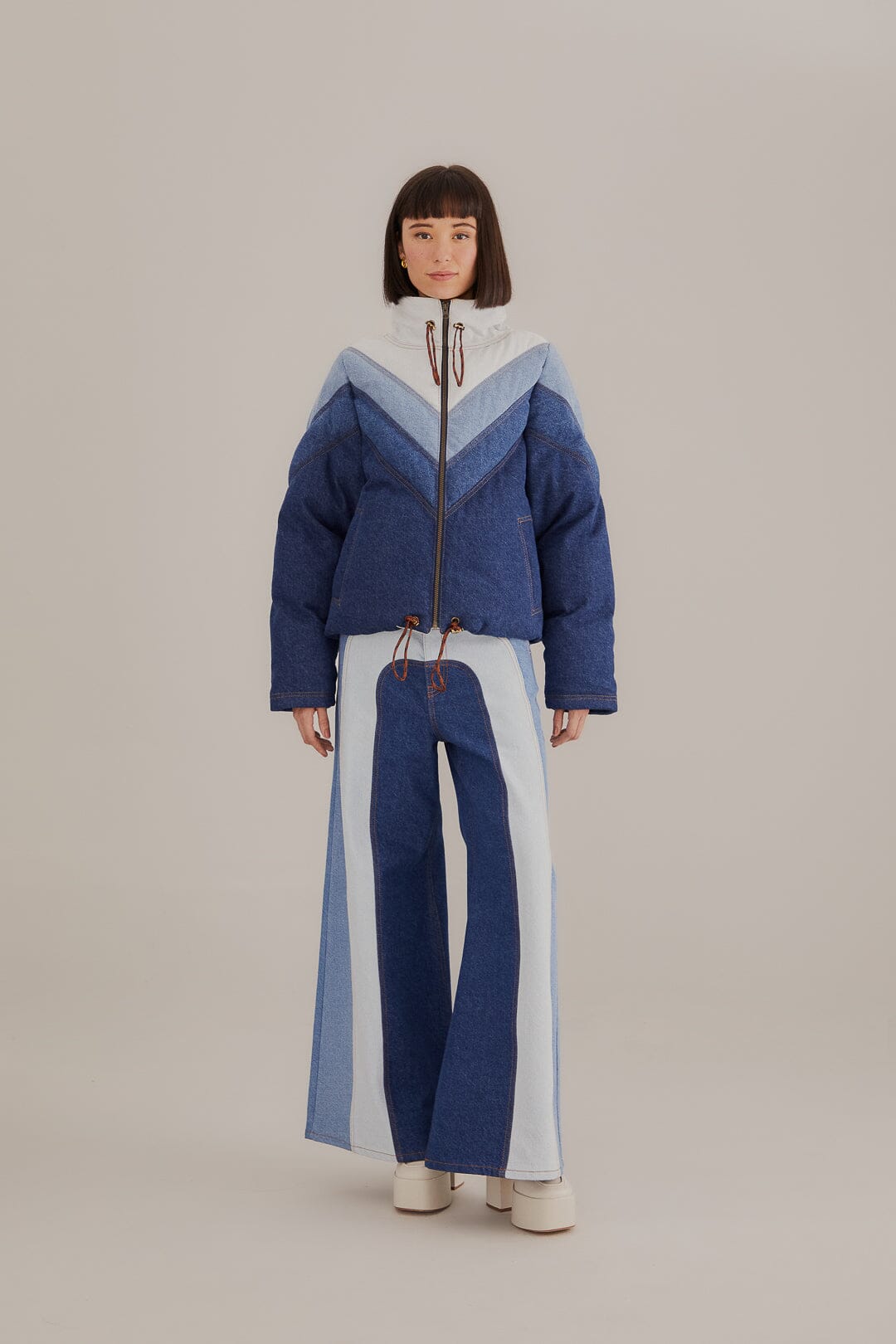 Patchwork Denim Wide Pants – FARM Rio