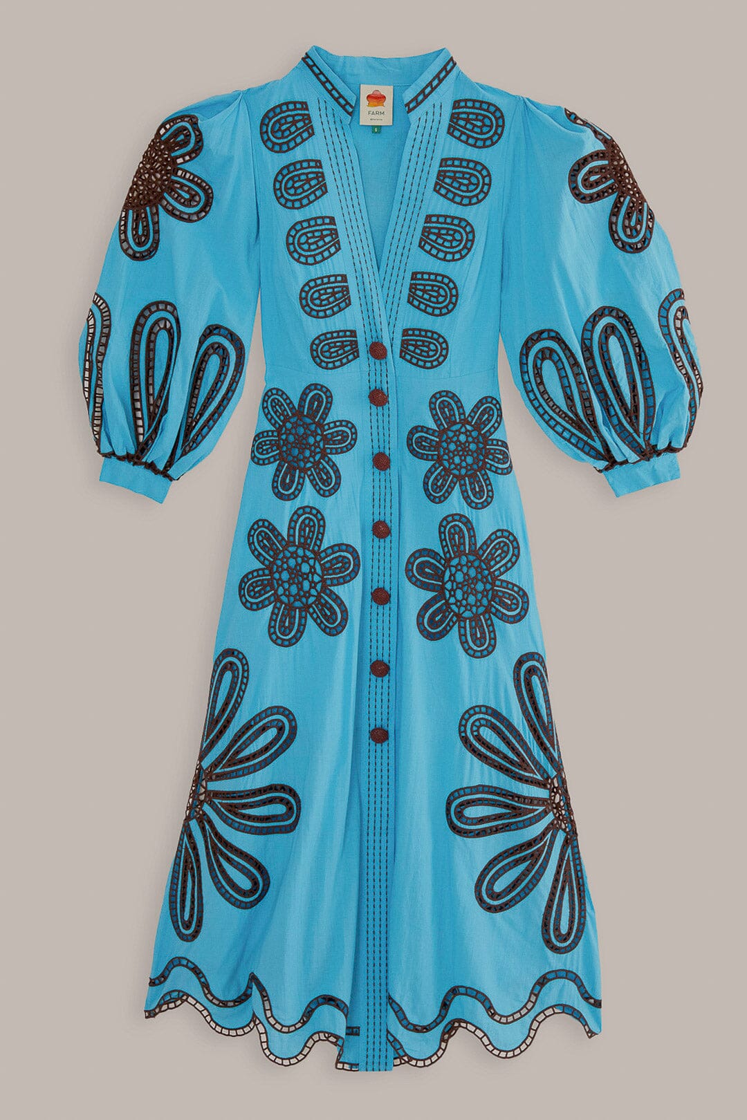 Turquoise Richelieu Maxi Dress