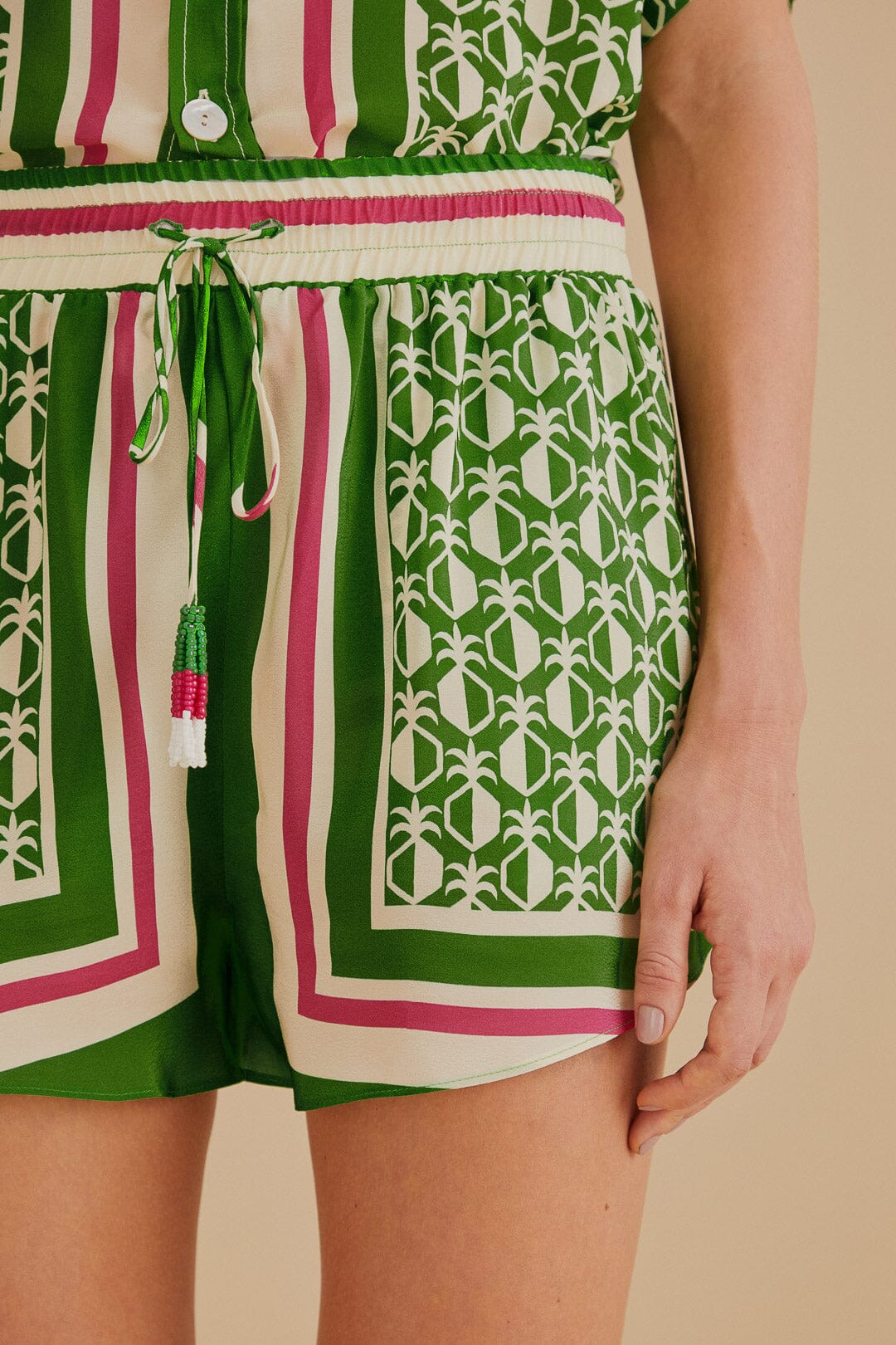 Green Pineapple Scarf Shorts