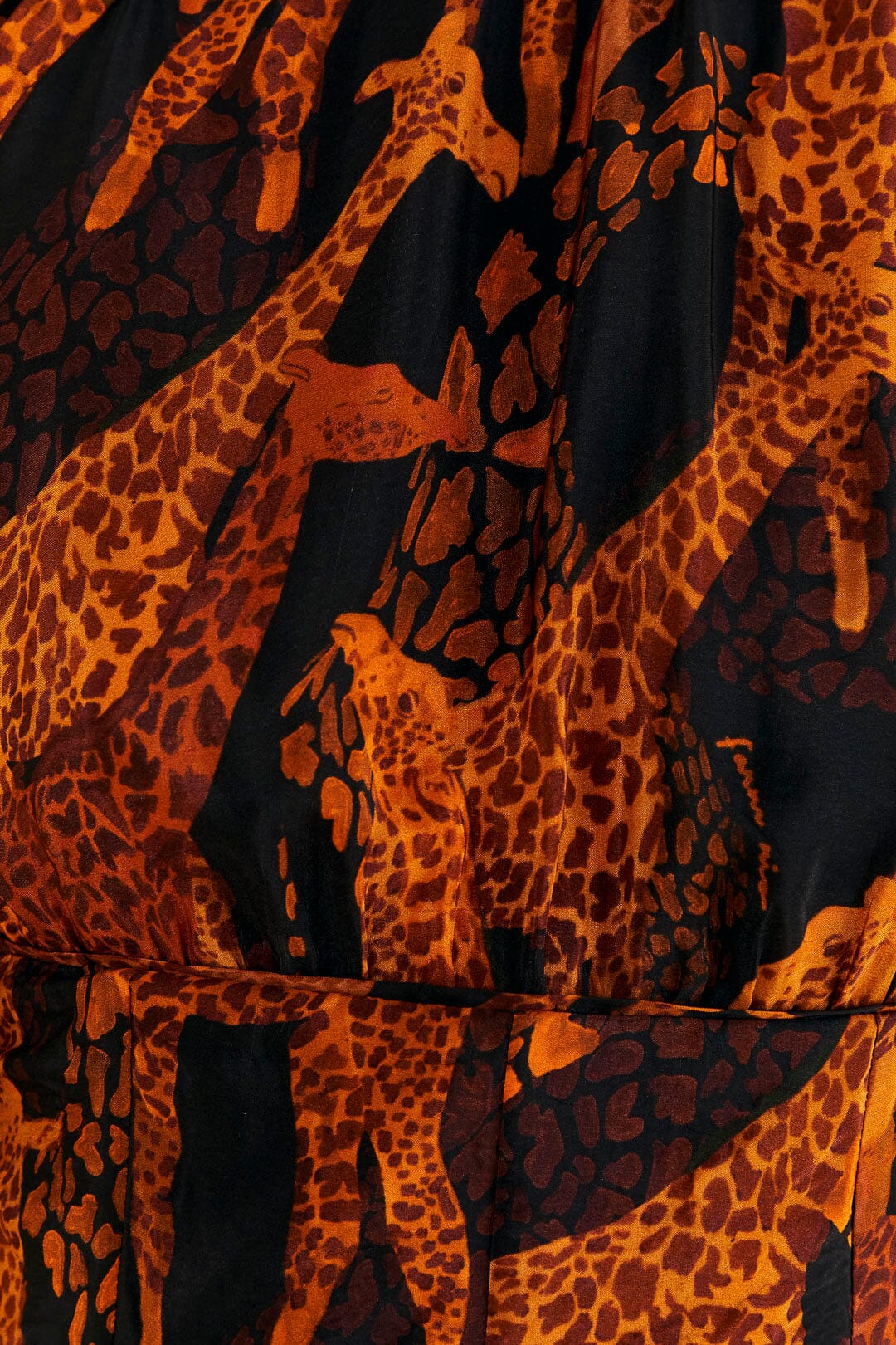 Black Giraffes Puff Sleeve Blouse