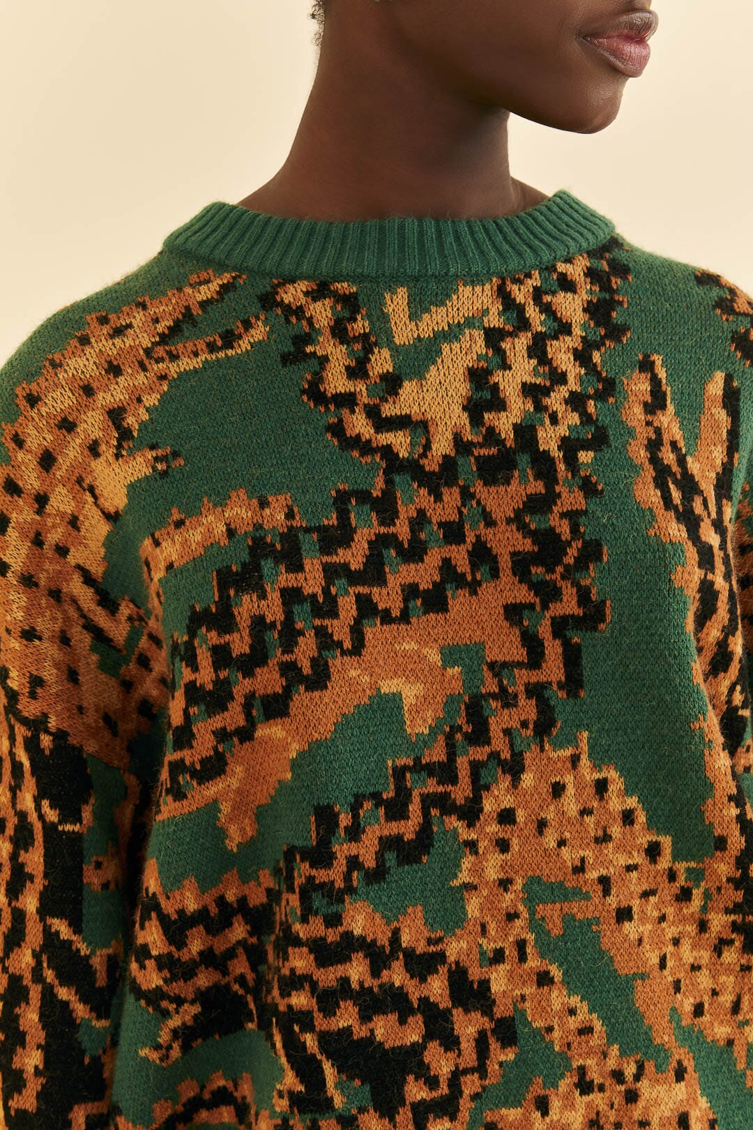 Green Croco Knit Sweater