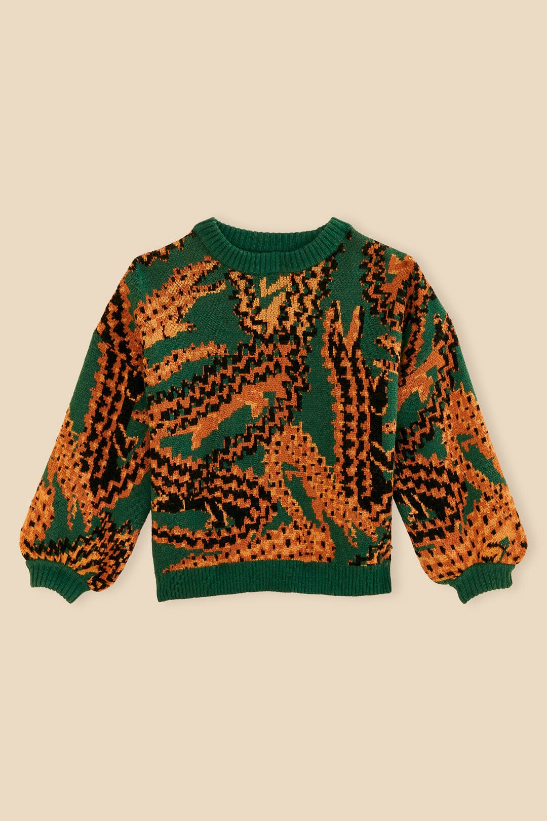 Green Croco Knit Sweater