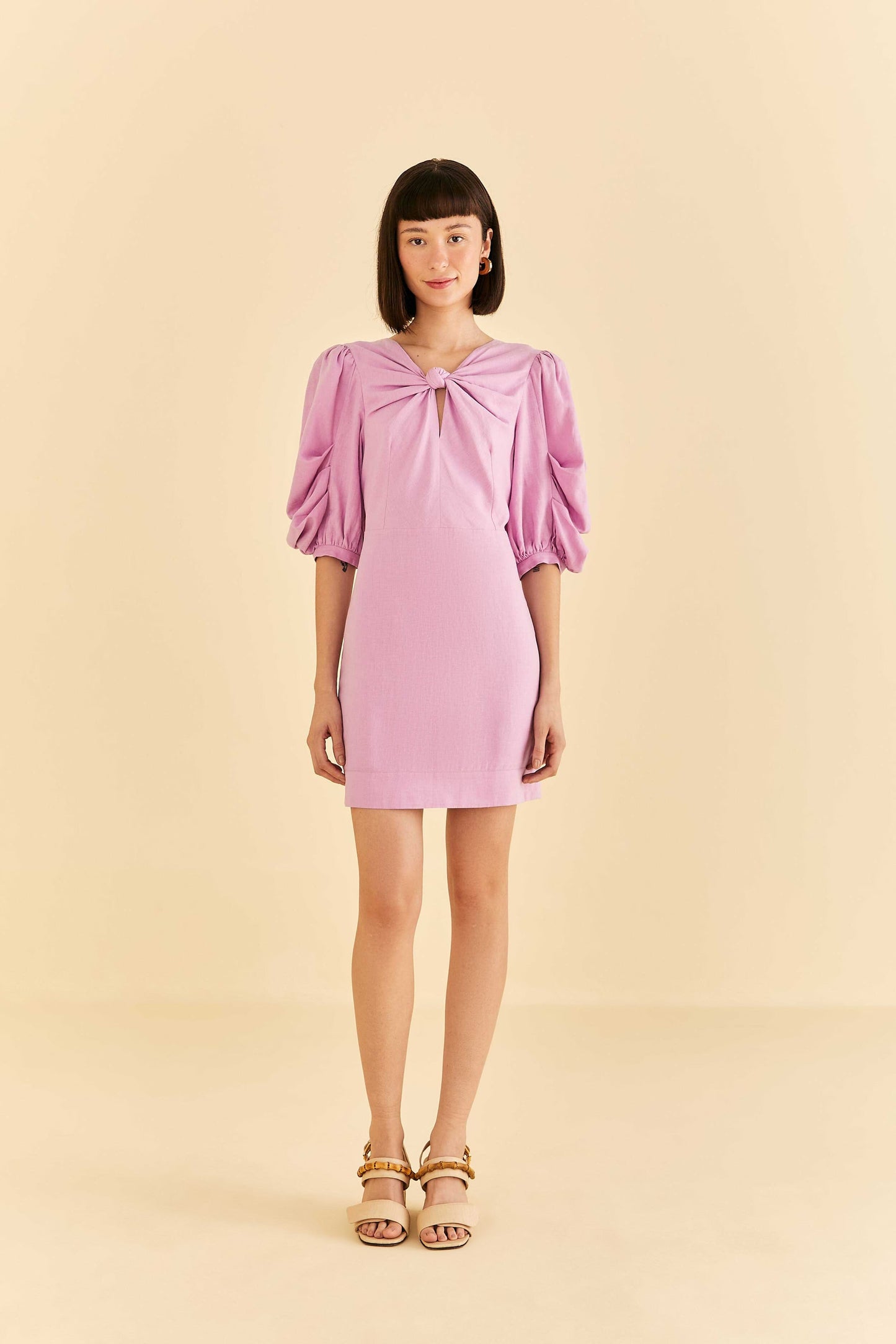 Lilac Short Sleeve Mini Dress