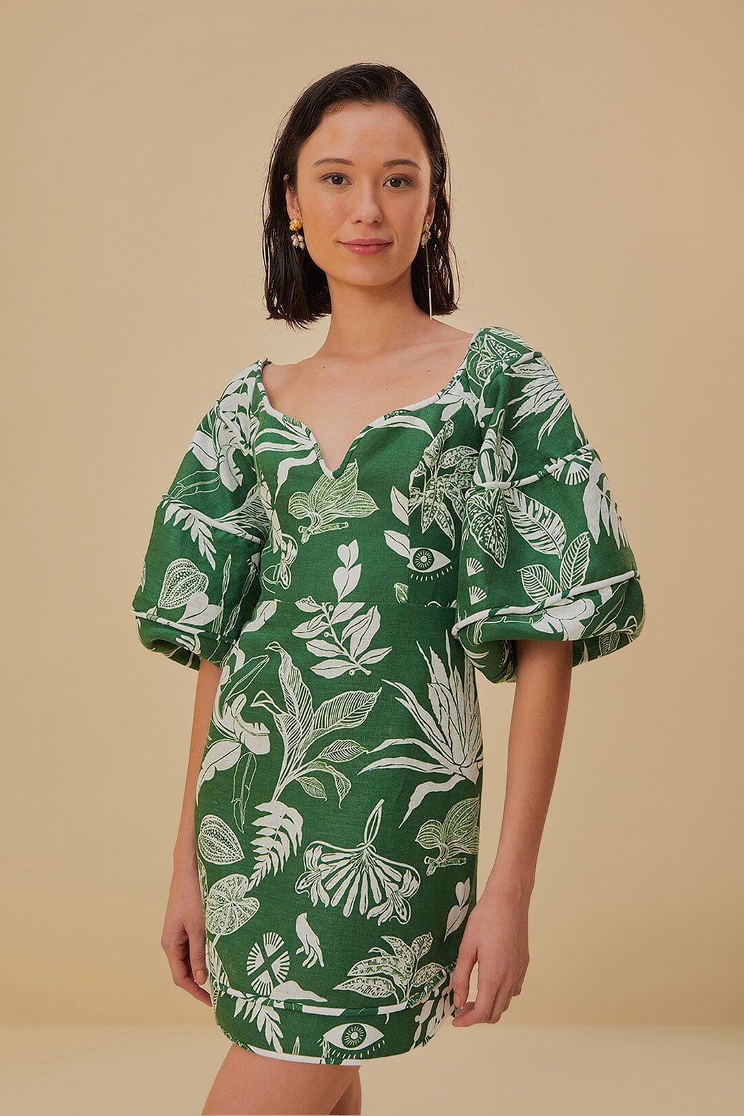Forest Soul Green Short Sleeve Mini Dress