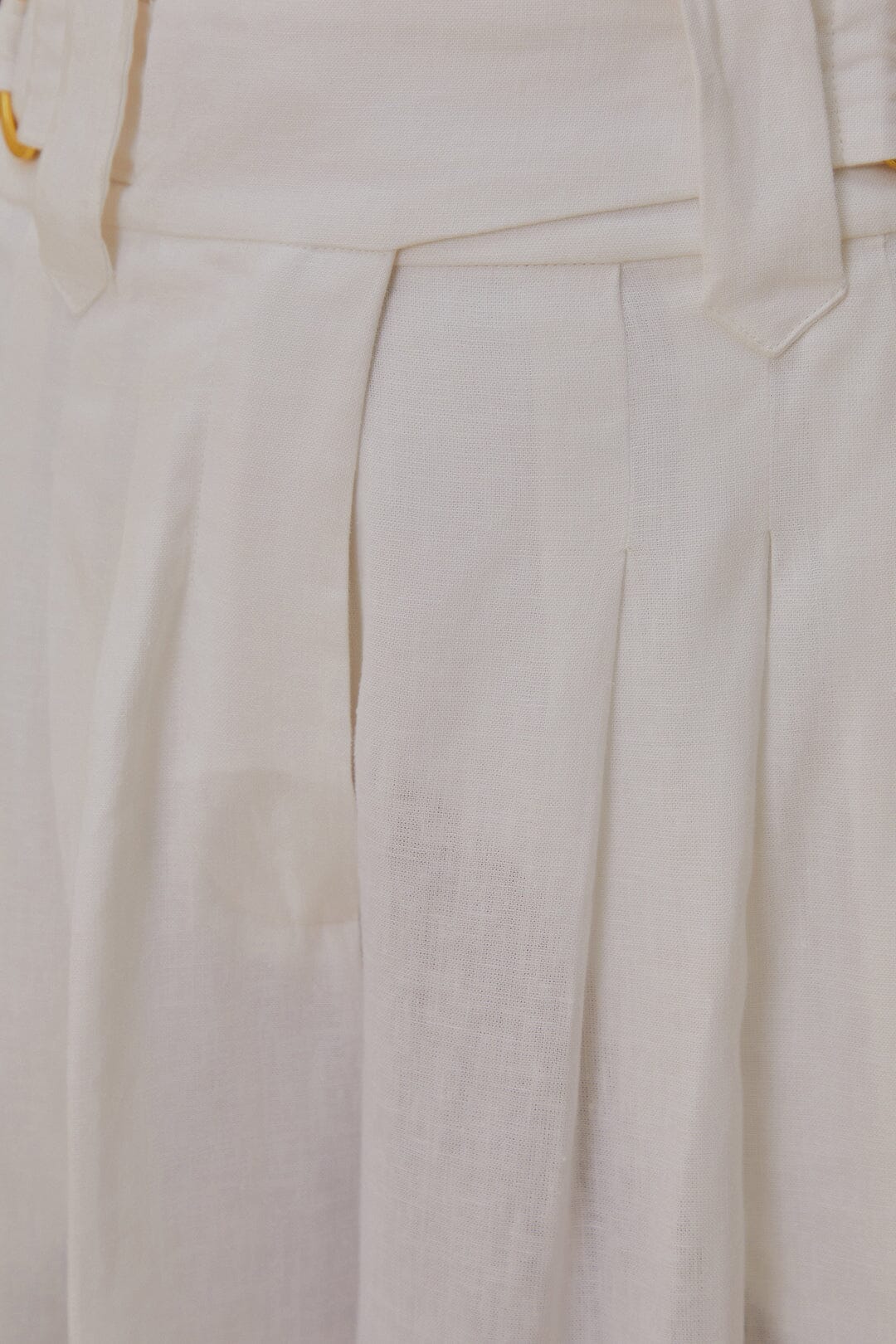 Off-White Linen Low Waist Pants