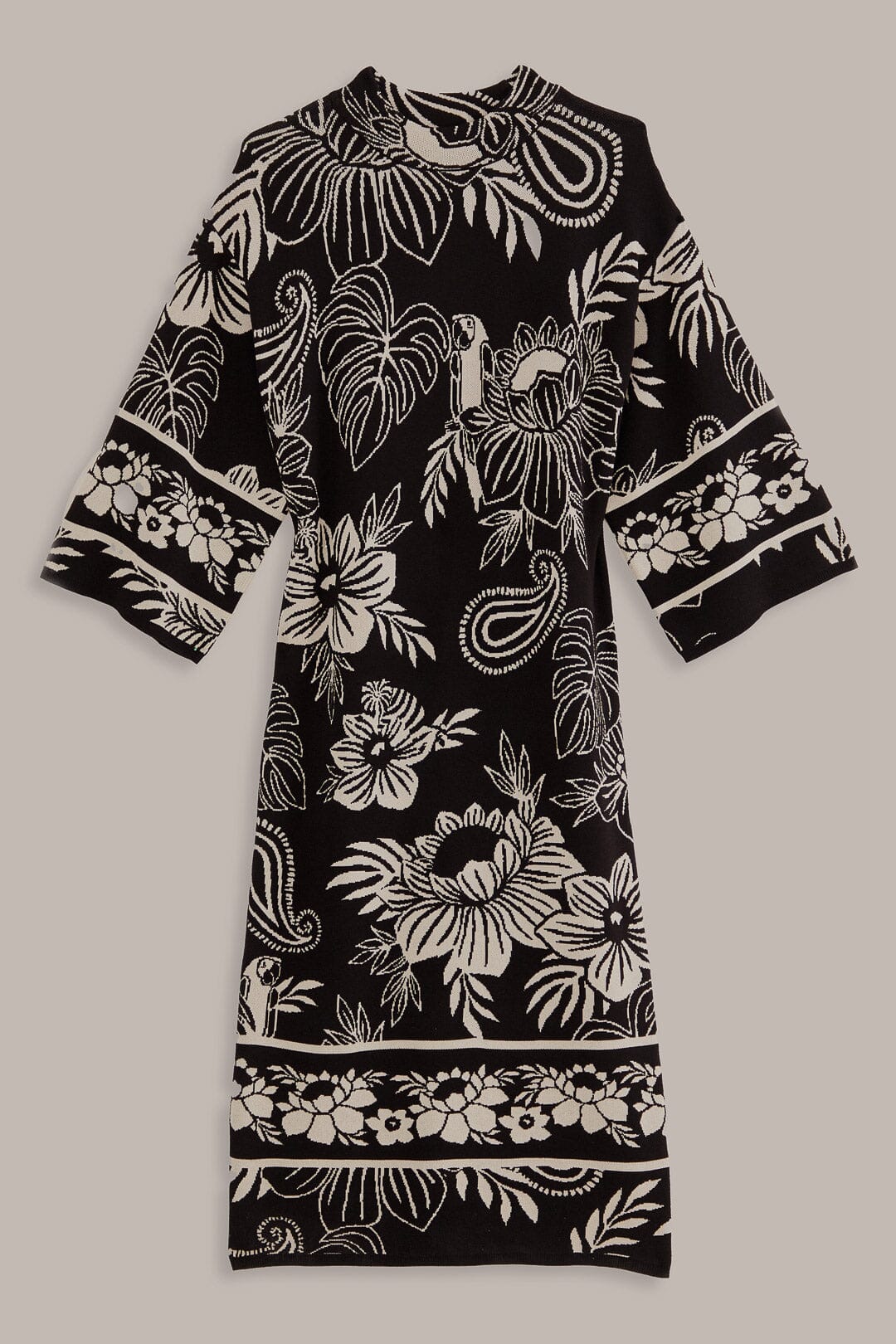 Black Paisley Bloom Knit Dress