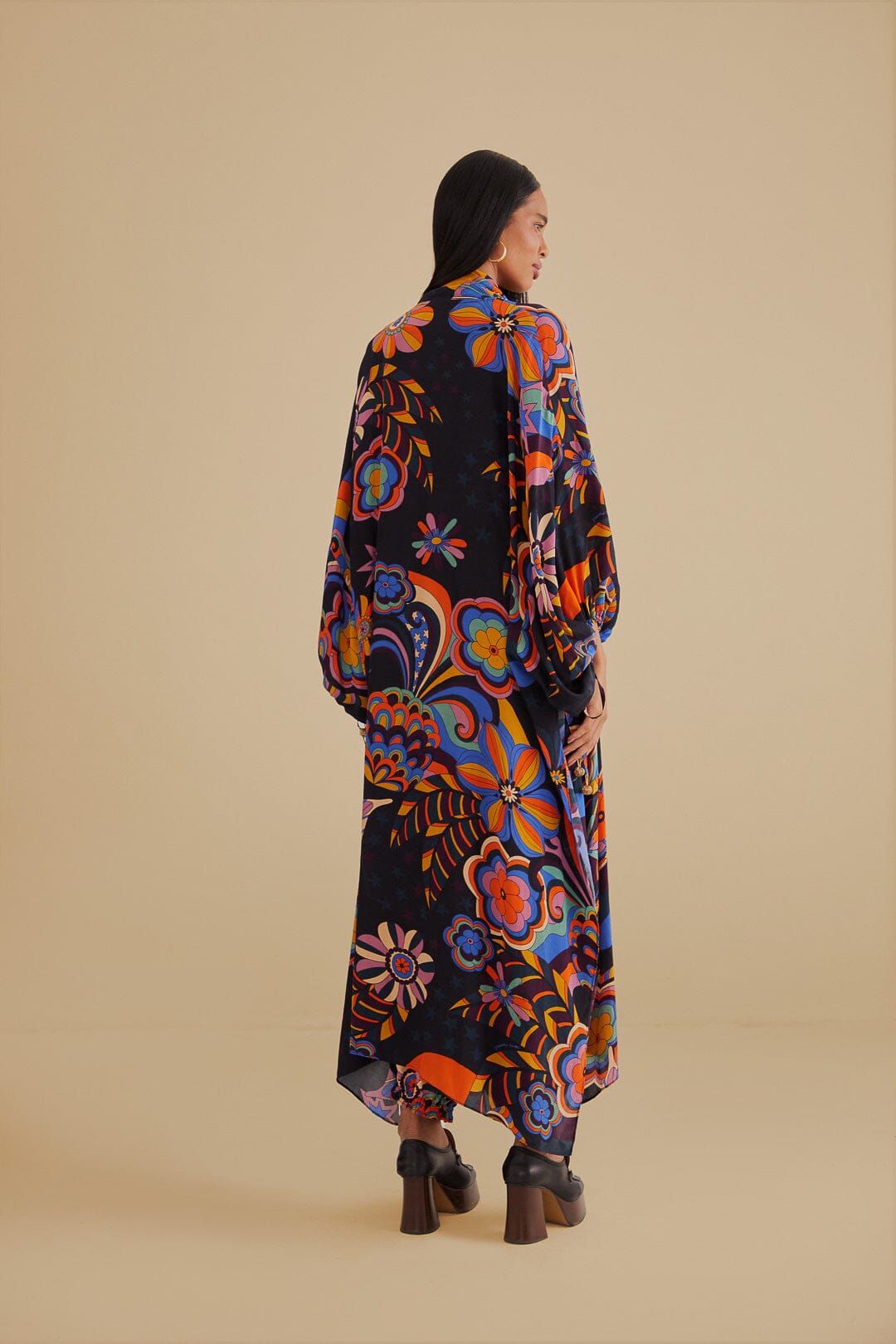 Black 70s Vibe Kimono