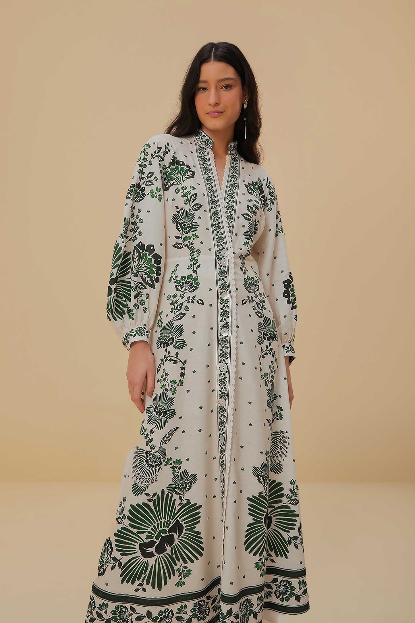 Forest Soul Off-White Maxi Dress